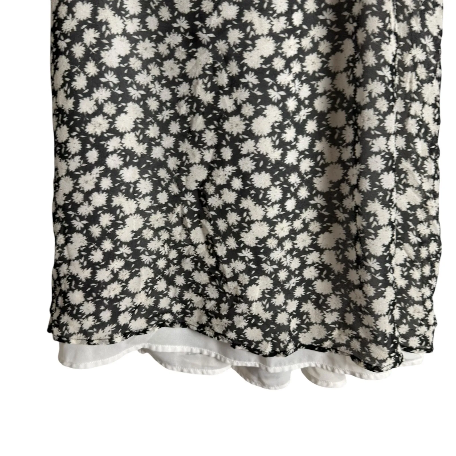 Tory Burch Black White Floral Silk Sleeveless Summer Mini Dress Size Small - Image 5