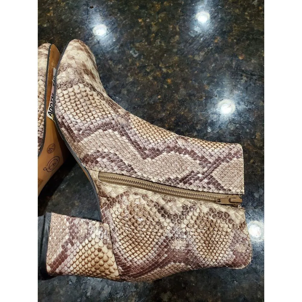 Chinese Laundry Womens Davinna Taupe Ankle Boots Shoes Medium Faux Snake US 7 - Image 9
