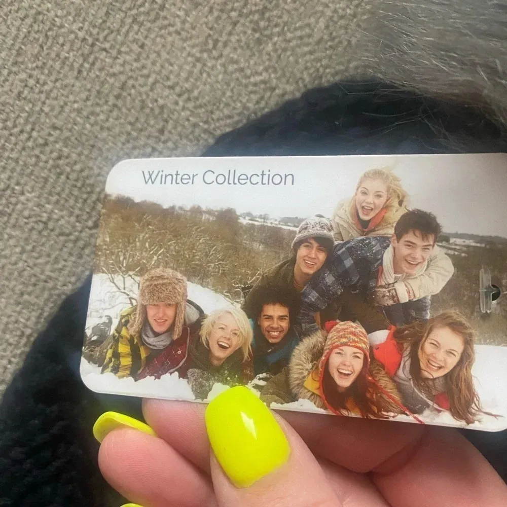 NWT “Empowered Women Empower Women”‎ Navy Knit Beanie with Fur Pom Pom One Size Blue - Image 7