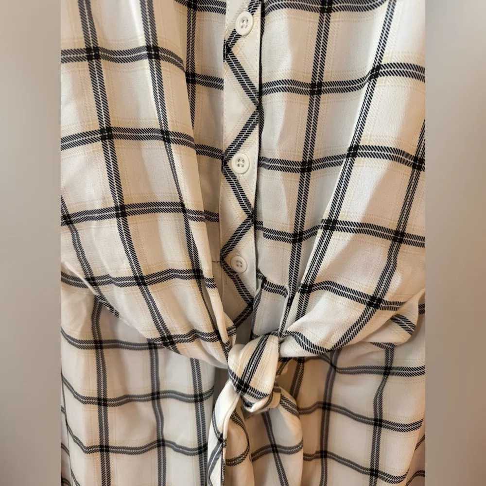 Torrid Peplum Georgette Button Up Sleeveless Top Tie-Front Blouse Striped NWT 5X - Image 9