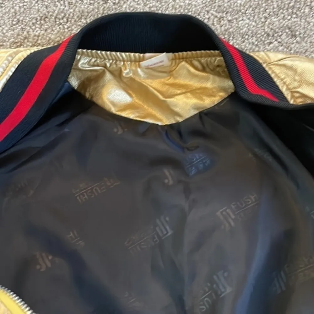 Fushi Metallic Gold Bomber Jacket Size XS - Image 6