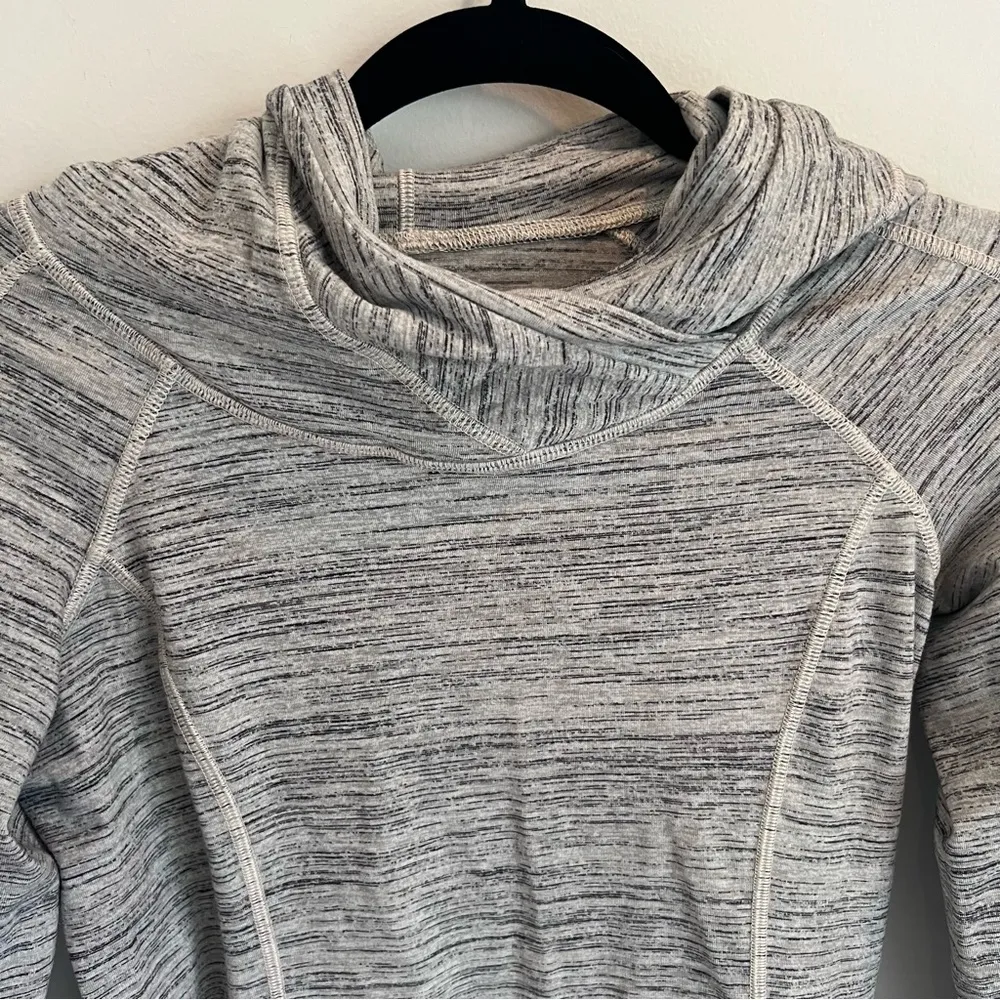 Lululemon Think Fast Hoodie Space Dye Camo White Gray Multi / Silver Spoon | 4 - Image 8