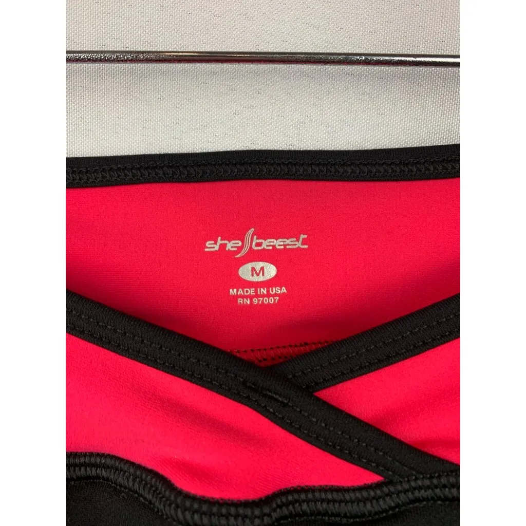 Women’s She Beest Black Hot Pink Bike Skorts Size M Size M - Image 4