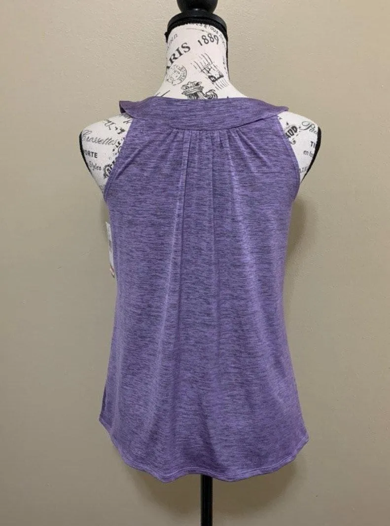 BCX Purple Sleeveless Studded Collar Top - Image 5