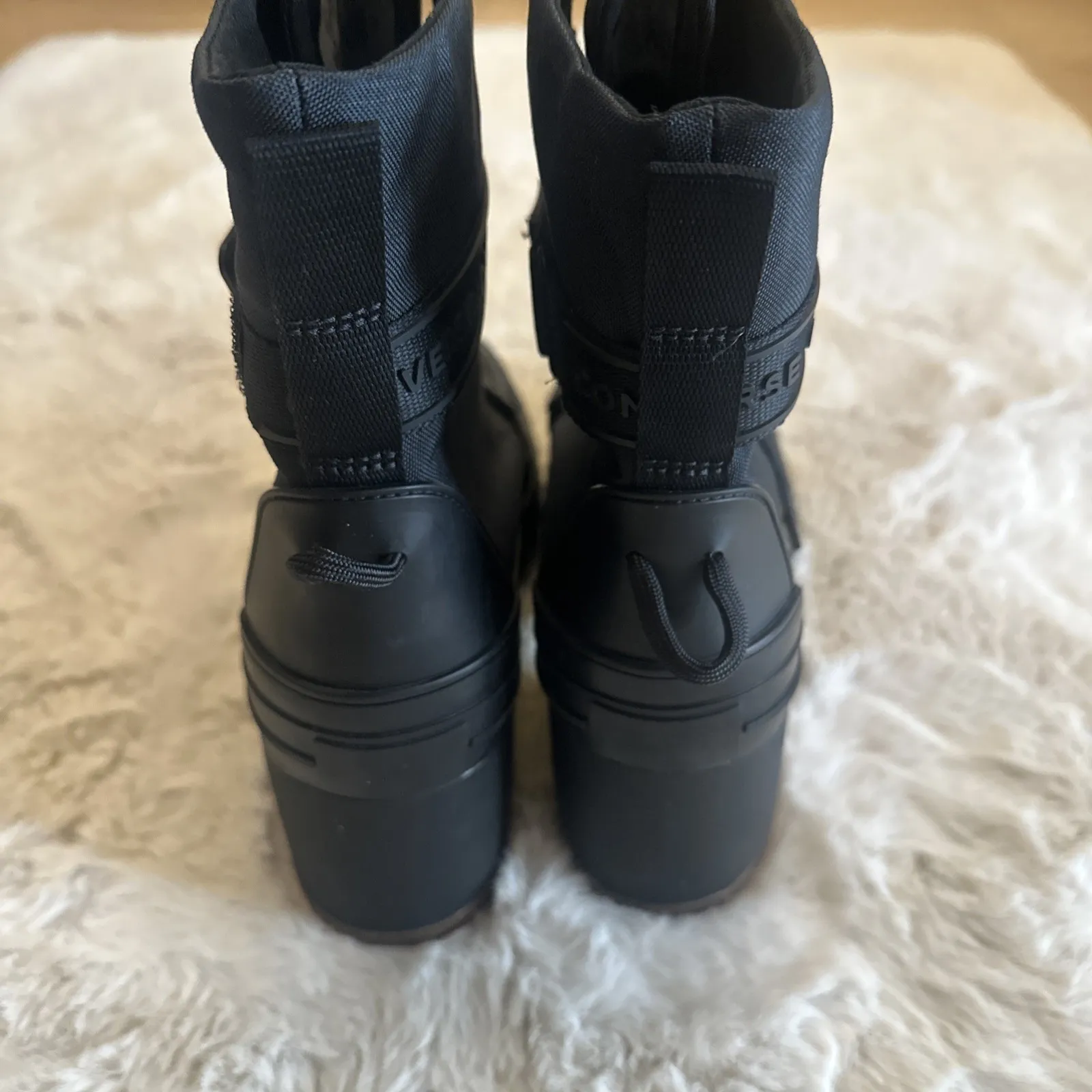 Converse Chuck Taylor All Star‎ GR82 All Black Stylist Platform Boot Heel Size 8 - Image 7