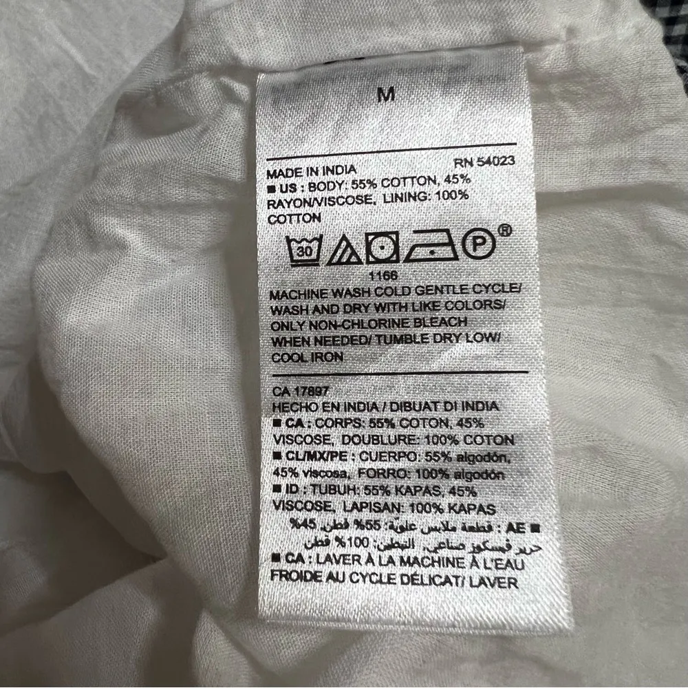 Old Navy Blue Gingham Cami Mini Dress Size Medium Checkered Picnic Cotton Casual - Image 6