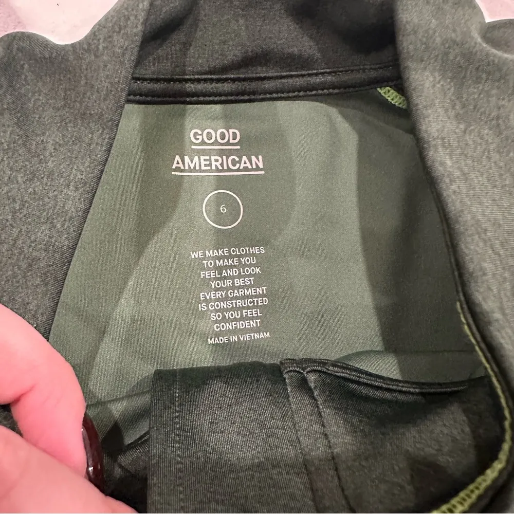 good american heathered forest tonal double life crop top - Image 6