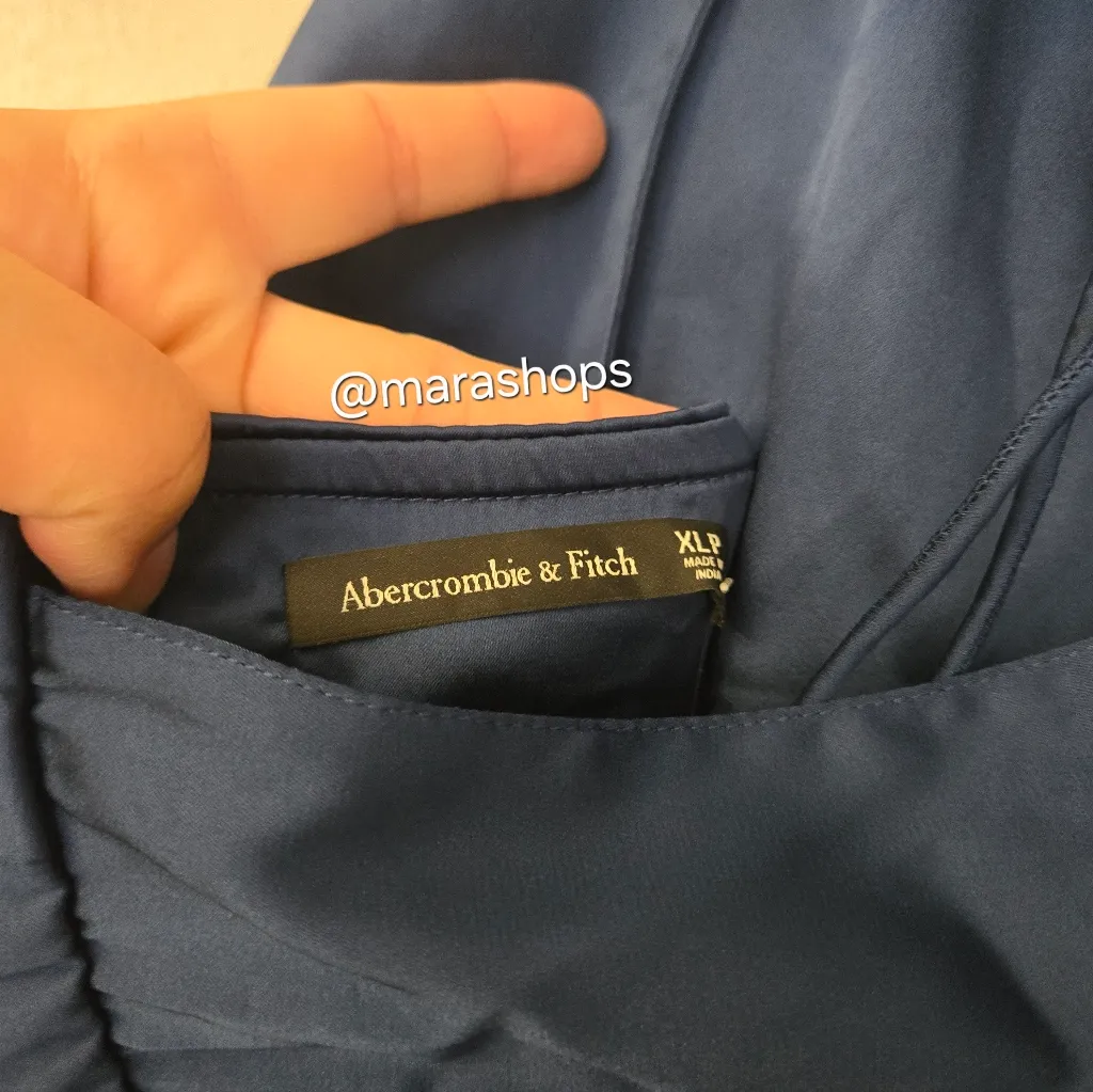 Abercrombie & Fitch Navy Draped Skirt Maxi Dress - Image 9