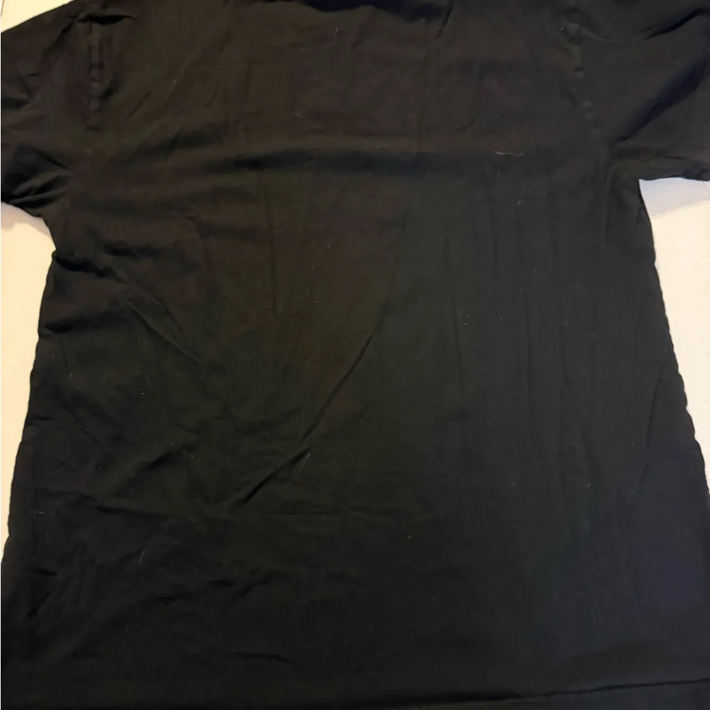 Victoria's Secret PINK Shirt Black Bling Logo Short Sleeve Top Rhinestone Small - Image 6