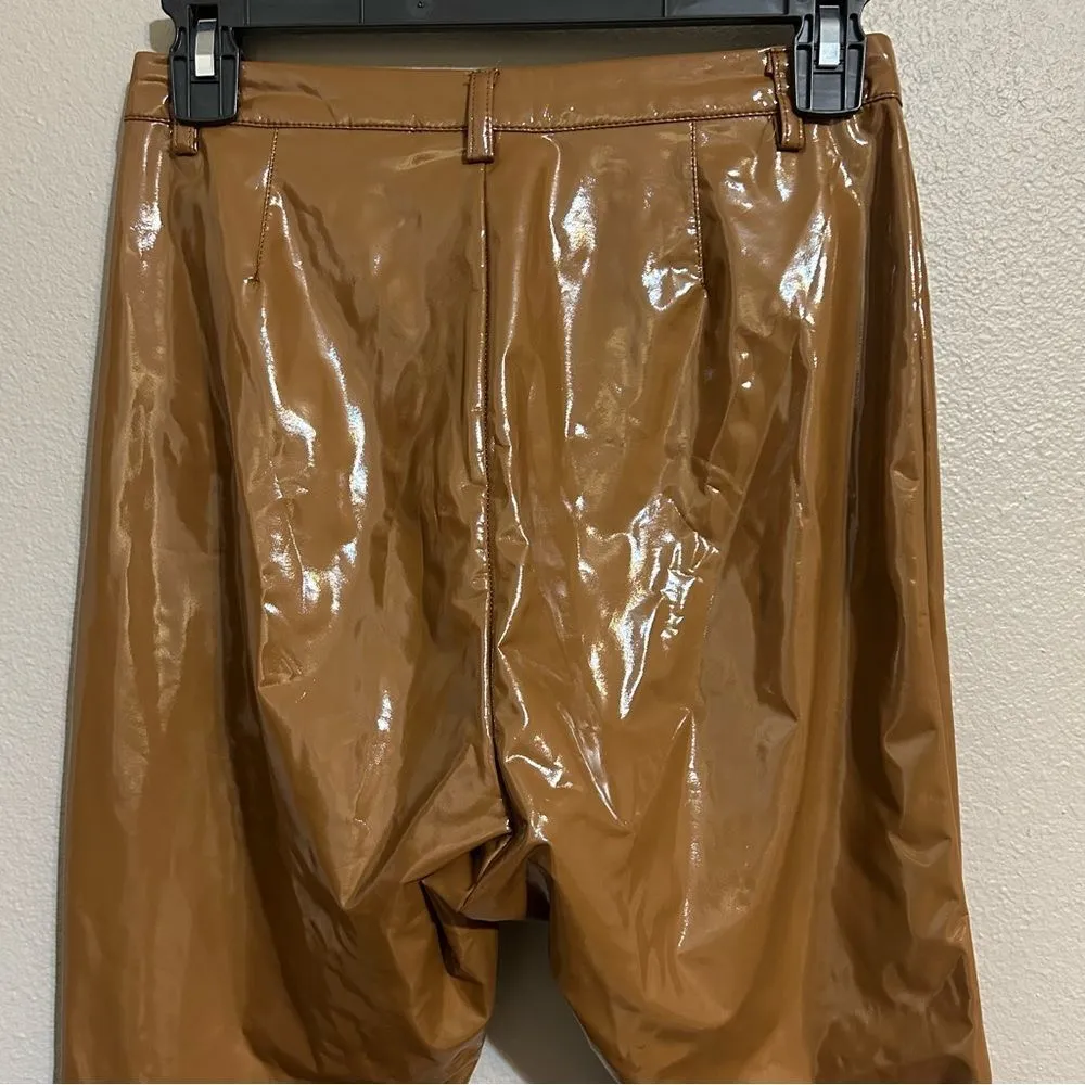 Adidas x Ivy Park brown embroidered latex pants women’s size small - Image 9