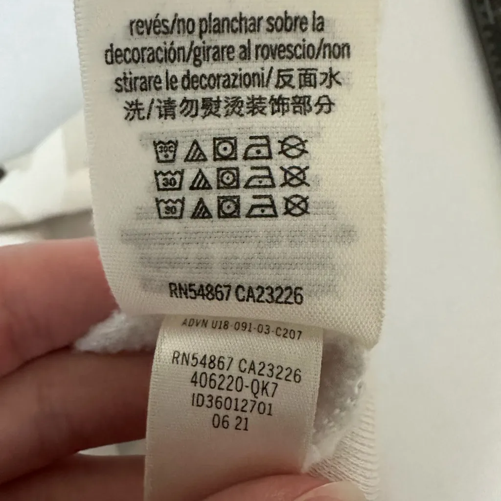 Victoria Secret PINK White Camo Off the Shoulder Cropped Crew Sweatshirt - Image 5