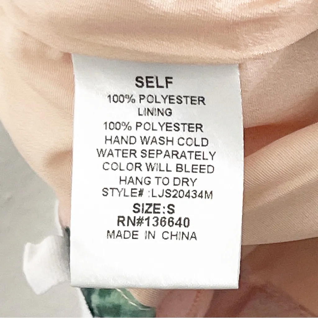 L’ATISTE Floral Open Back Tie Wide Legs Spaghetti Straps Jumpsuit Tropical Small - Image 4