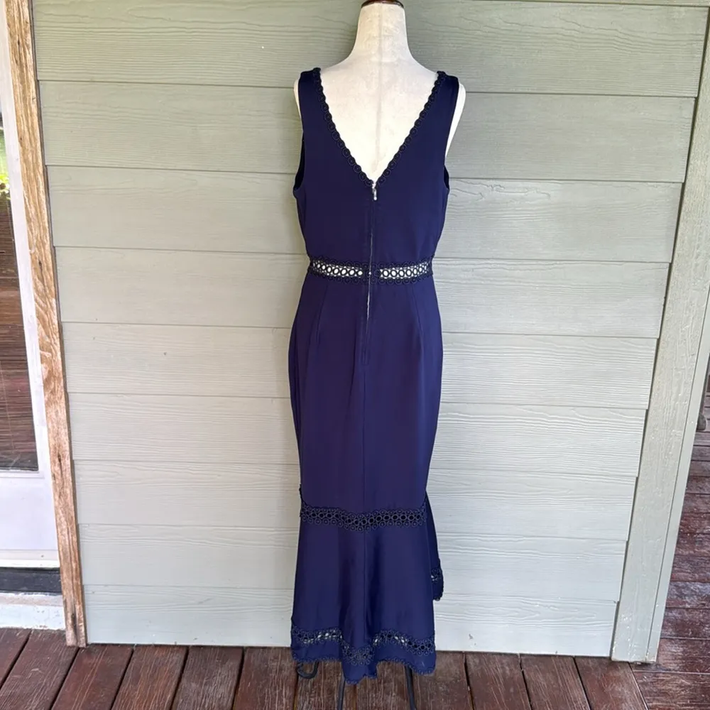 Nicholas Plunging Navy Dress Blue Size 8 - Image 9