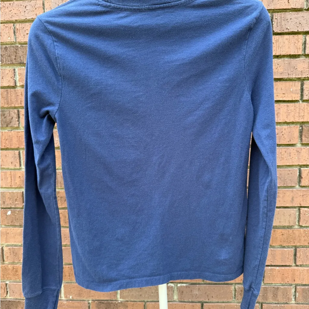 Champion Classic Basic Long Sleeve T-shirt Navy Blue Size Small Crew Neck - Image 4