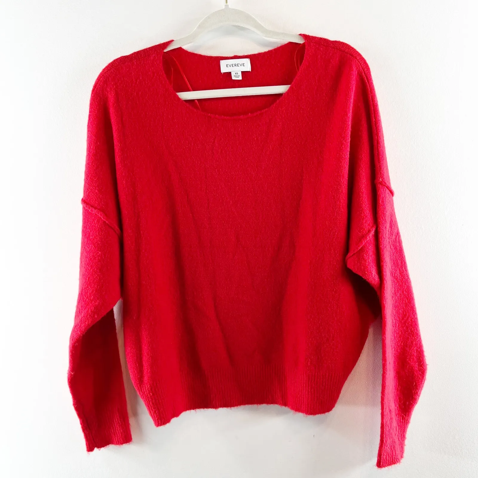 Evereve Jessie Off Shoulder Pullover Sweater Red XS - Image 2