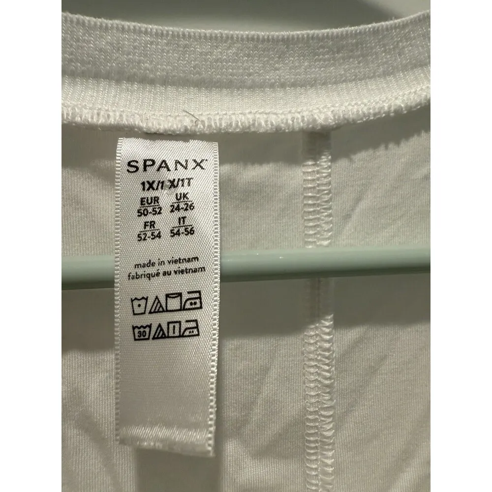 Spanx Perfect Length Tank Top Womens Plus 1X White Stretch Athleisure Workout - Image 2