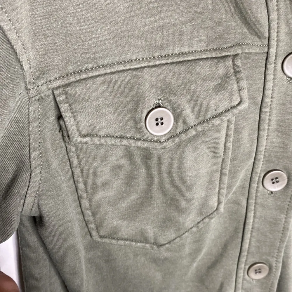 Avec Lea filles French terry shacket in dark olive size XS - Image 6