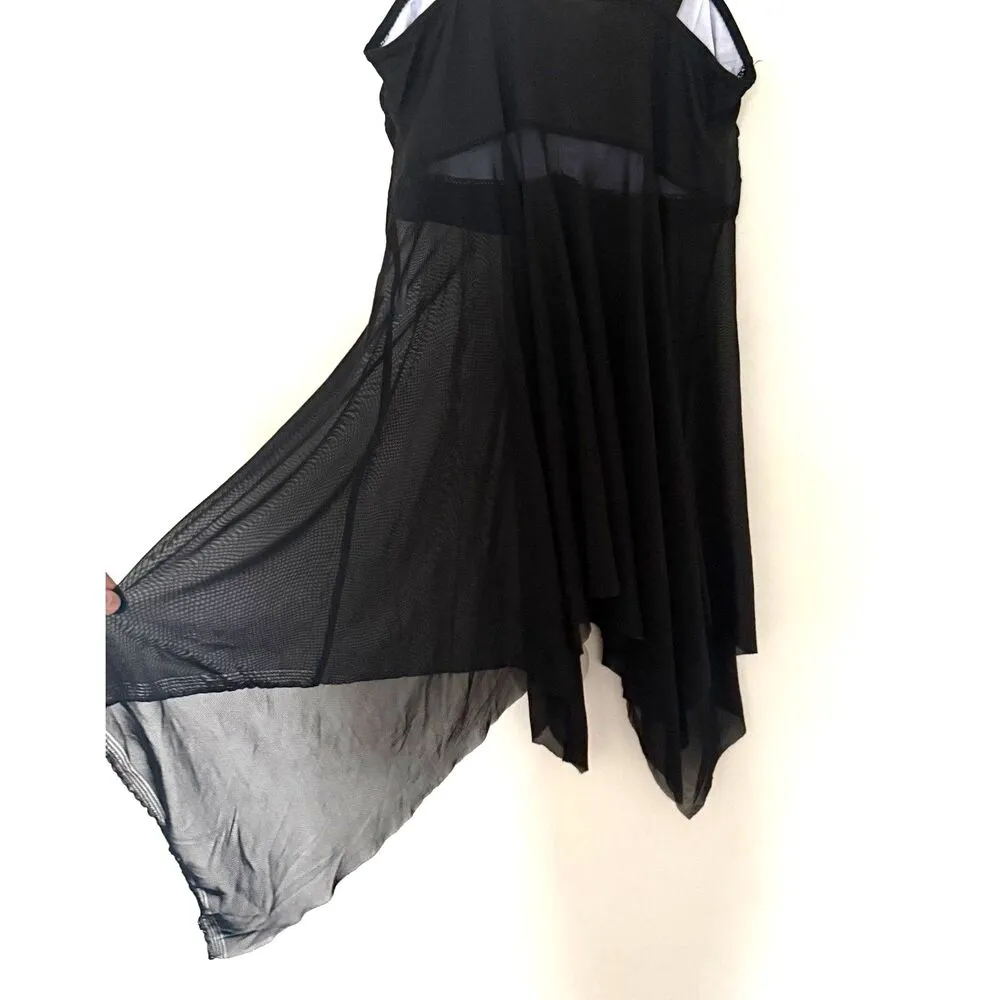Chic Y2K Black Sleeveless Asymmetrical Ruched Flowing Drapey Womens Top Sz XS - Image 3