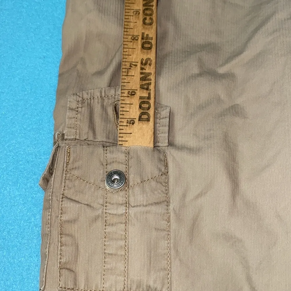 GLORIA VANDERBILT cargo cotton crop pants 9 pockets tan size 14 - Image 13