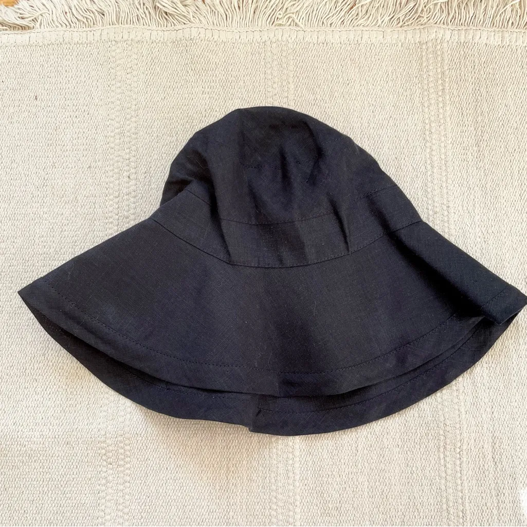 Fog Linen Work Linen Atlin Hat Black - Image 2