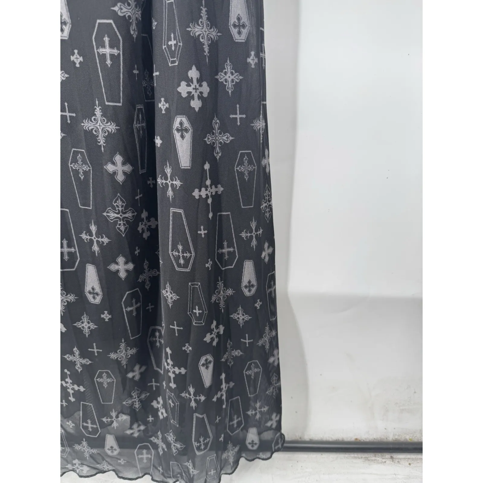 Cosmic Aura Coffin Gothic Mesh Maxi Dress Women 2X Black Emo Whimsigoth Grunge Size XXL - Image 7