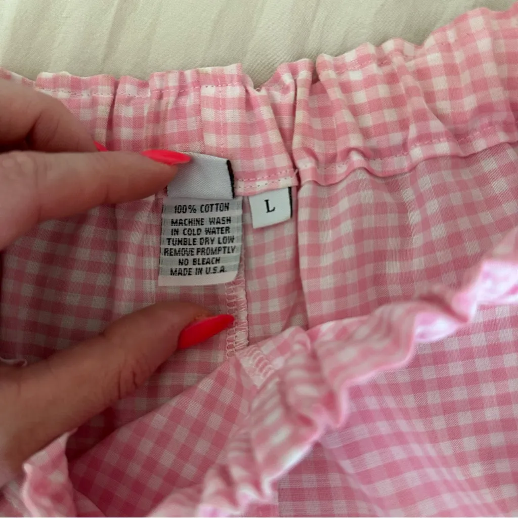Hand made pink gingham boxer shorts - Image 3