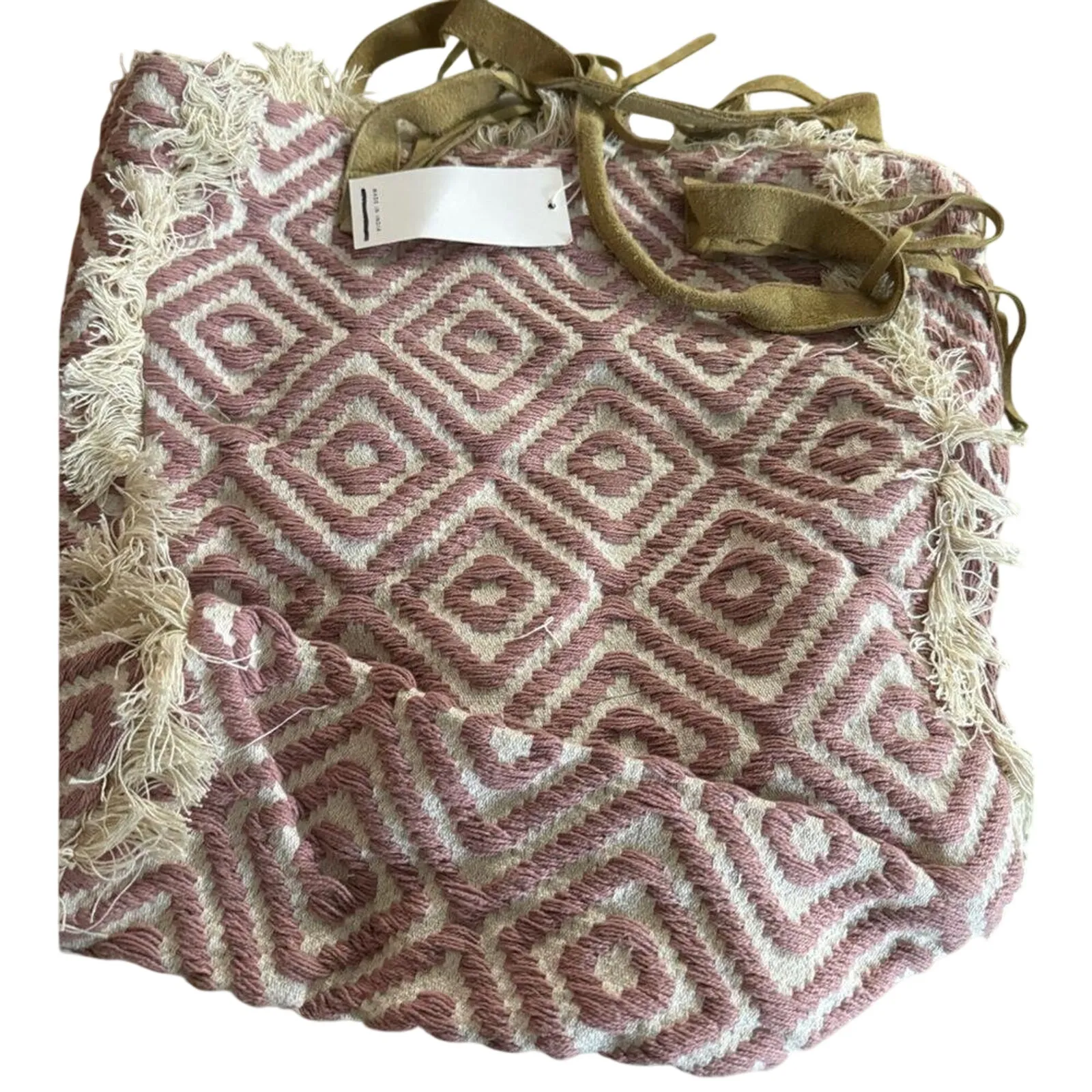 RAJ Michelle Frayed Tote Bag Rosewood, New with Tag MSRP $165 Pink - Image 4