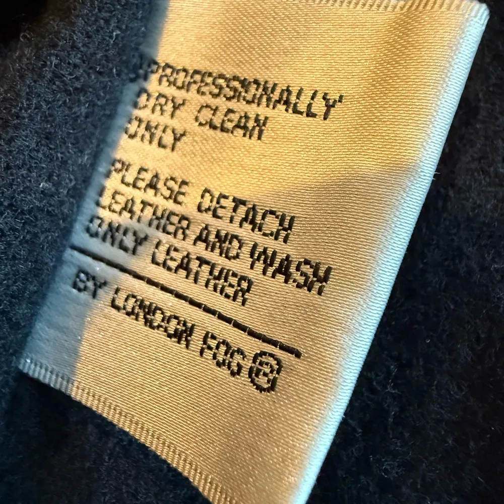 NWT London Fog Vintage Coat Jacket Size 14 Petite Dark Teal Leather Collar Barn - Image 9