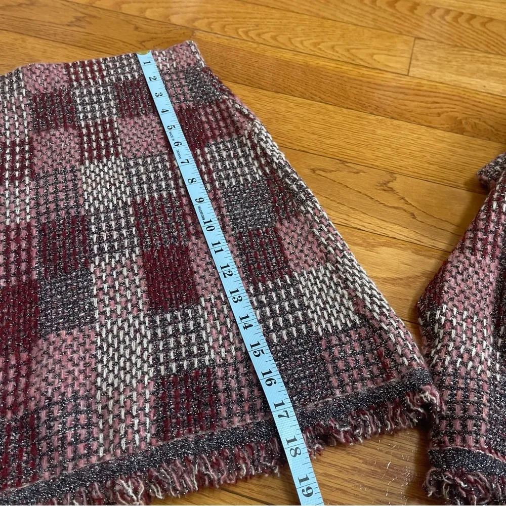 Zara Women's PLAID CHECK TWEED KNIT OVERSHIRT JACKET & SKIRT SET Sz L NWT RARE - Image 9