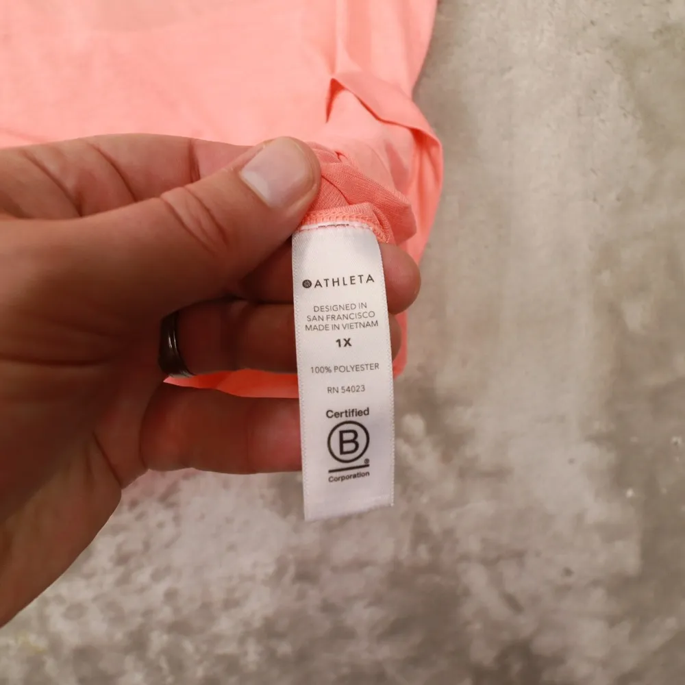 Athleta Womens Orange Vapor Scoop Sheer Tank Top Racer Back Size 1X style 566916 - Image 5