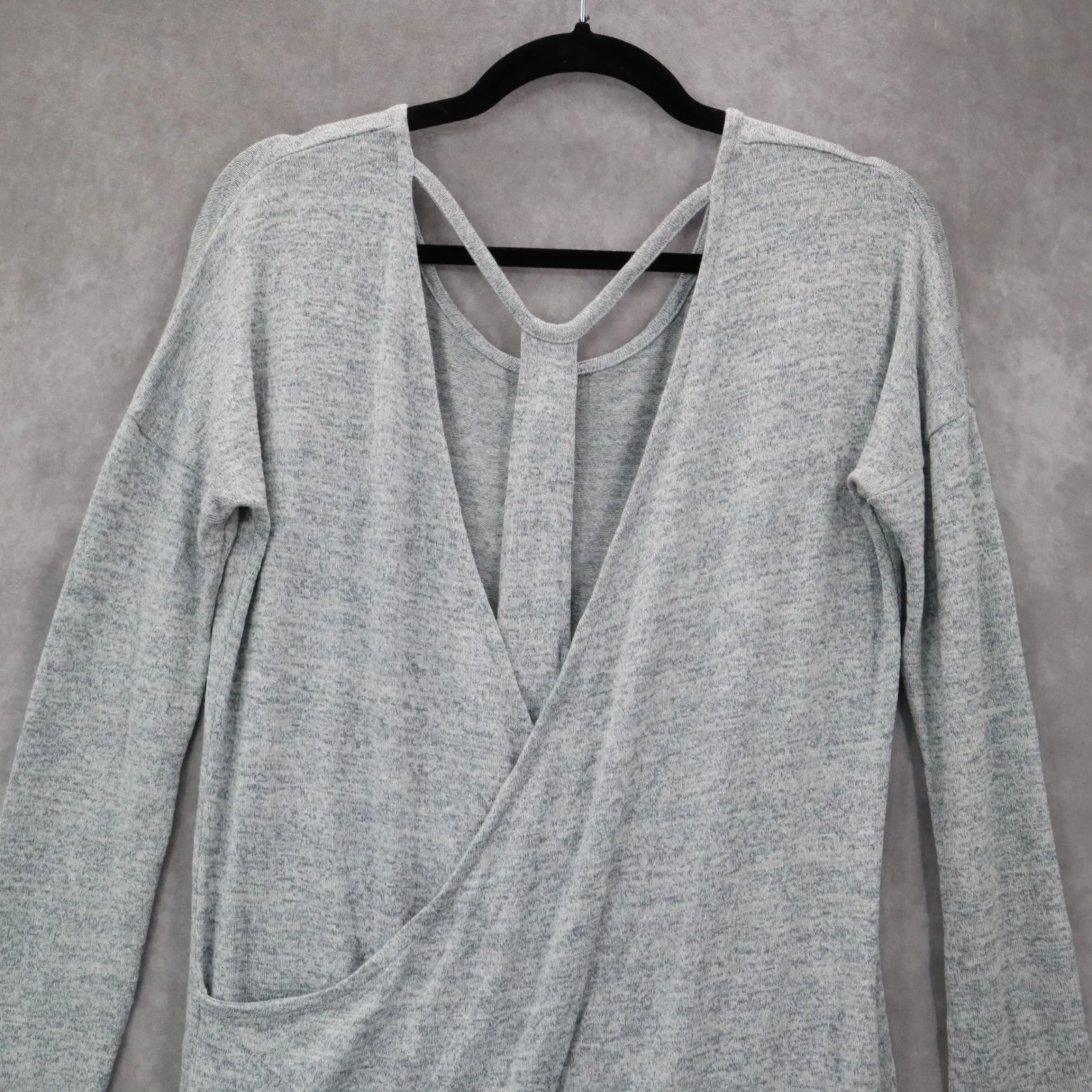 Athleta Gray Long Sleeve Knit Tunic Top Stretch Pullover Soft XS Extra‎ Small - Image 5