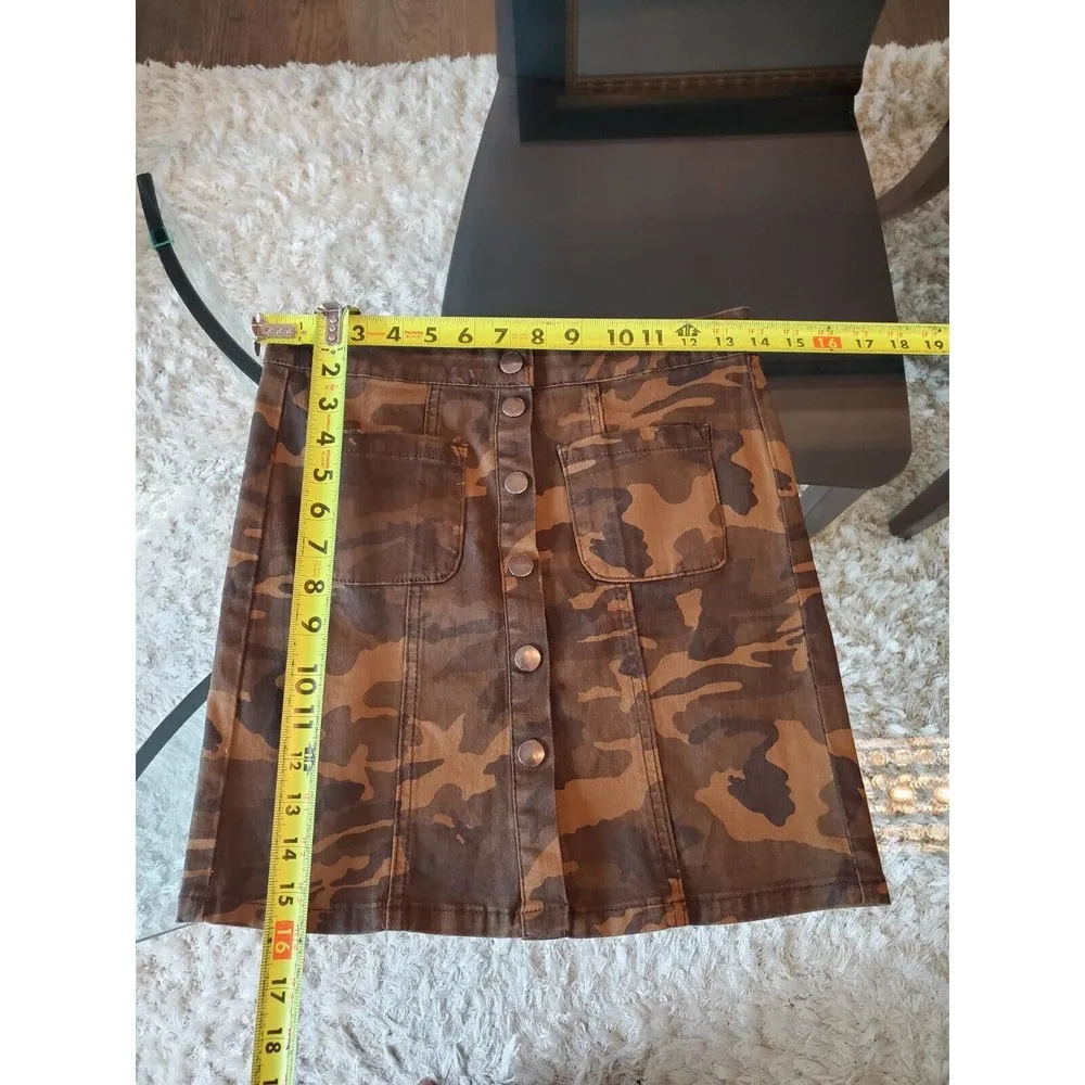 American Bazi Women's Camouflage Cotton Button Front Straight Mini Skirt Small - Image 9