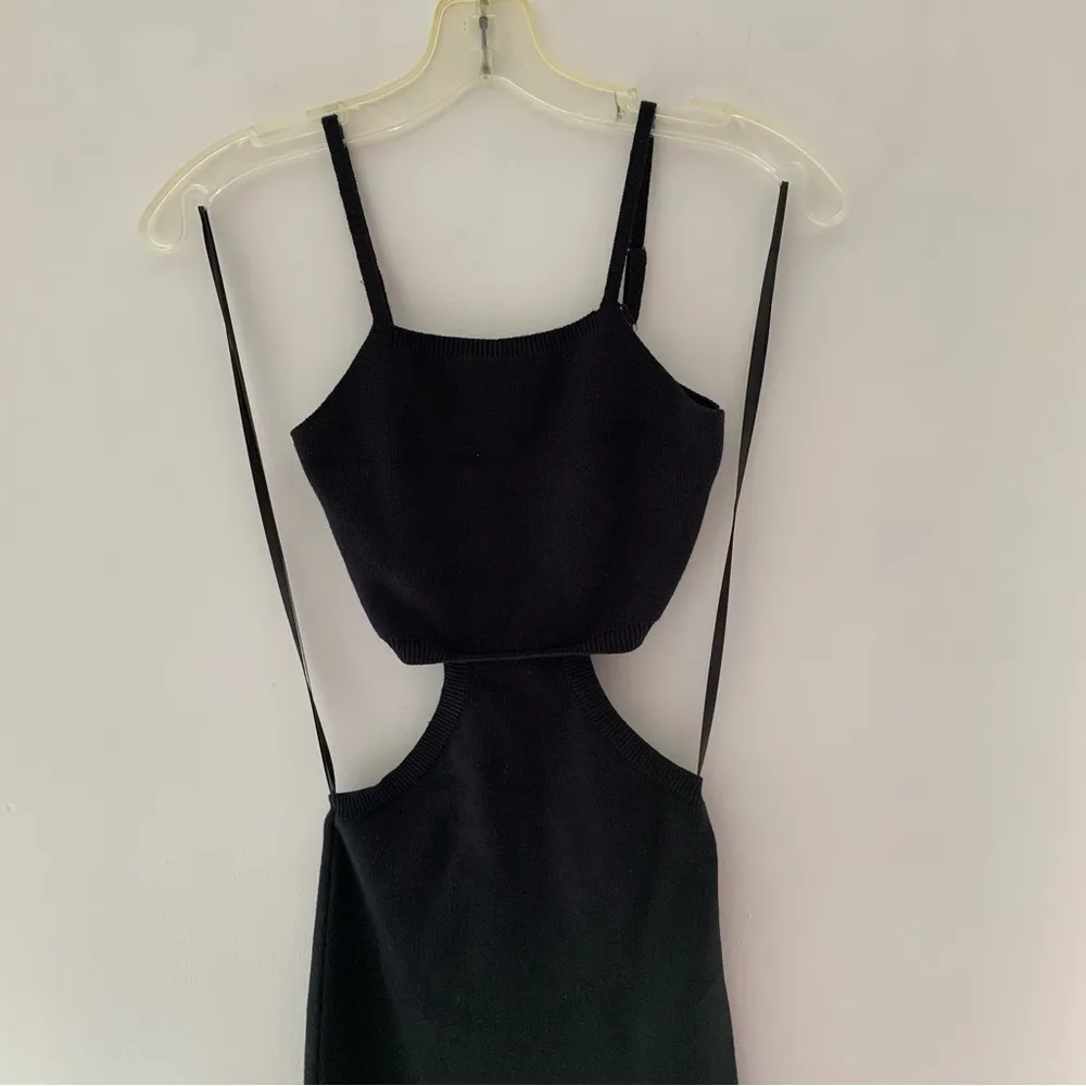 Mable Midi Knit Cutout Black Dress - Image 6