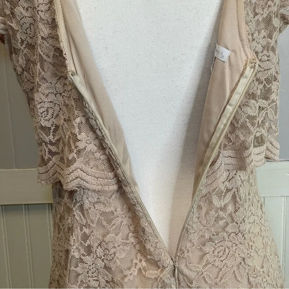 Vintage London Times Blush Lace Midi Dress | Old Money Chic | Size 10 - Image 11