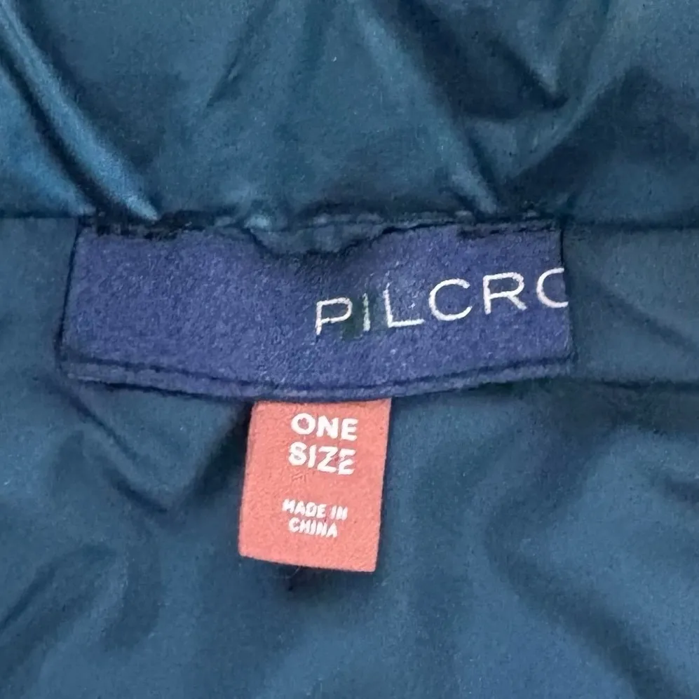 Pilcro metallic Teal Blue Puffer Vest One Size Sleeveless Collared Tie Waist - Image 7