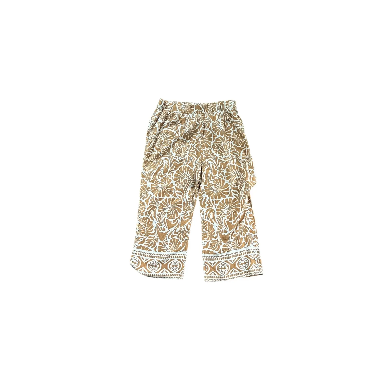 Soft Surroundings Oceo Gauze Nautical Shells Neutral Tunic Top Pants Set P XL - Image 16