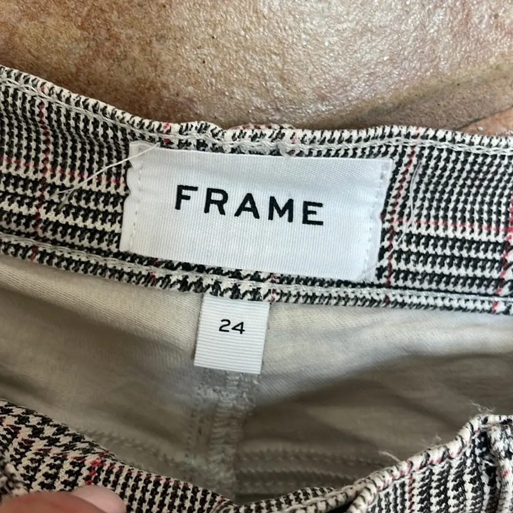 Frame houndstooth plaits Le High Straight jeans size 24 - Image 3