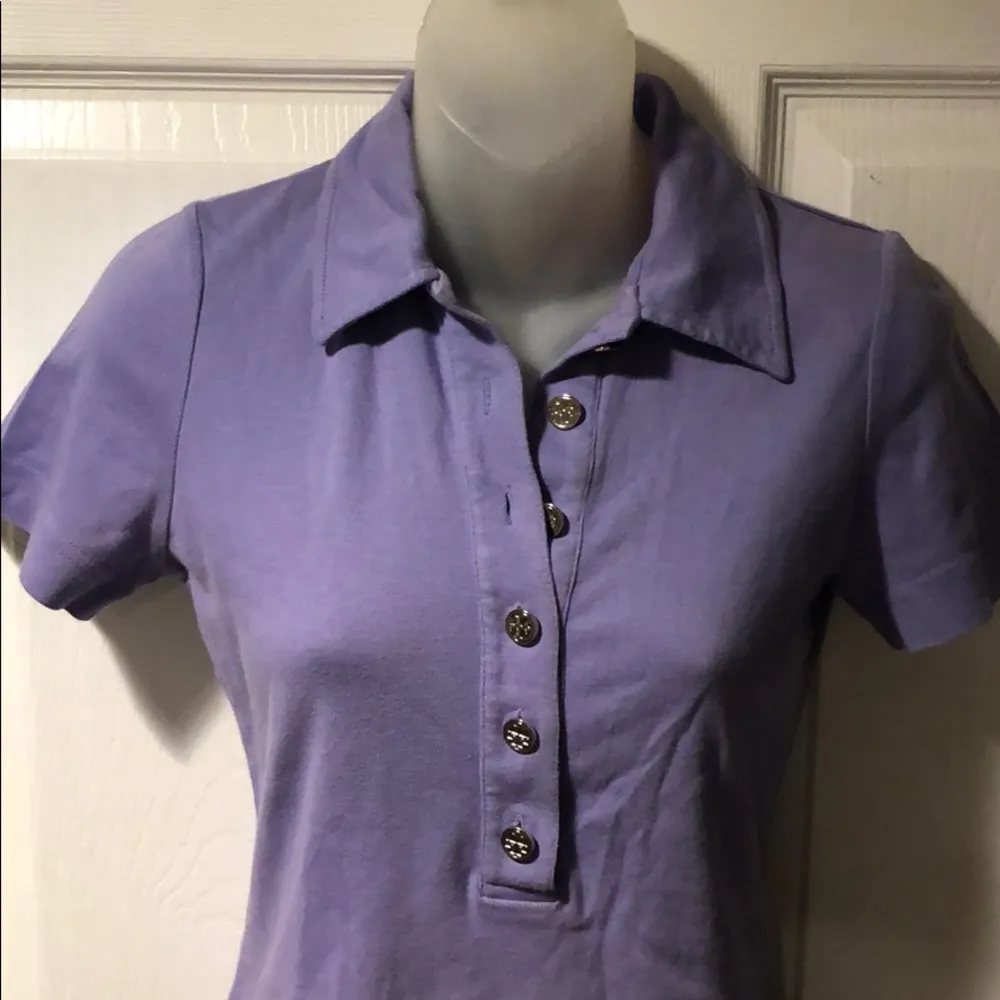 Tory Burch 6 button all cotton polo lavender S - Image 2
