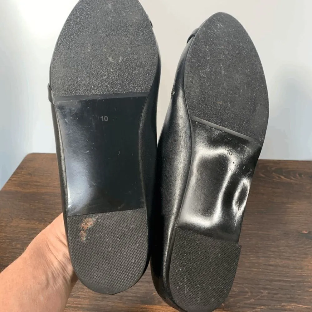 Gunas No Animals Harmed Leather Slip On Almond Toe Ballet Flat Black Size 10 - Image 3