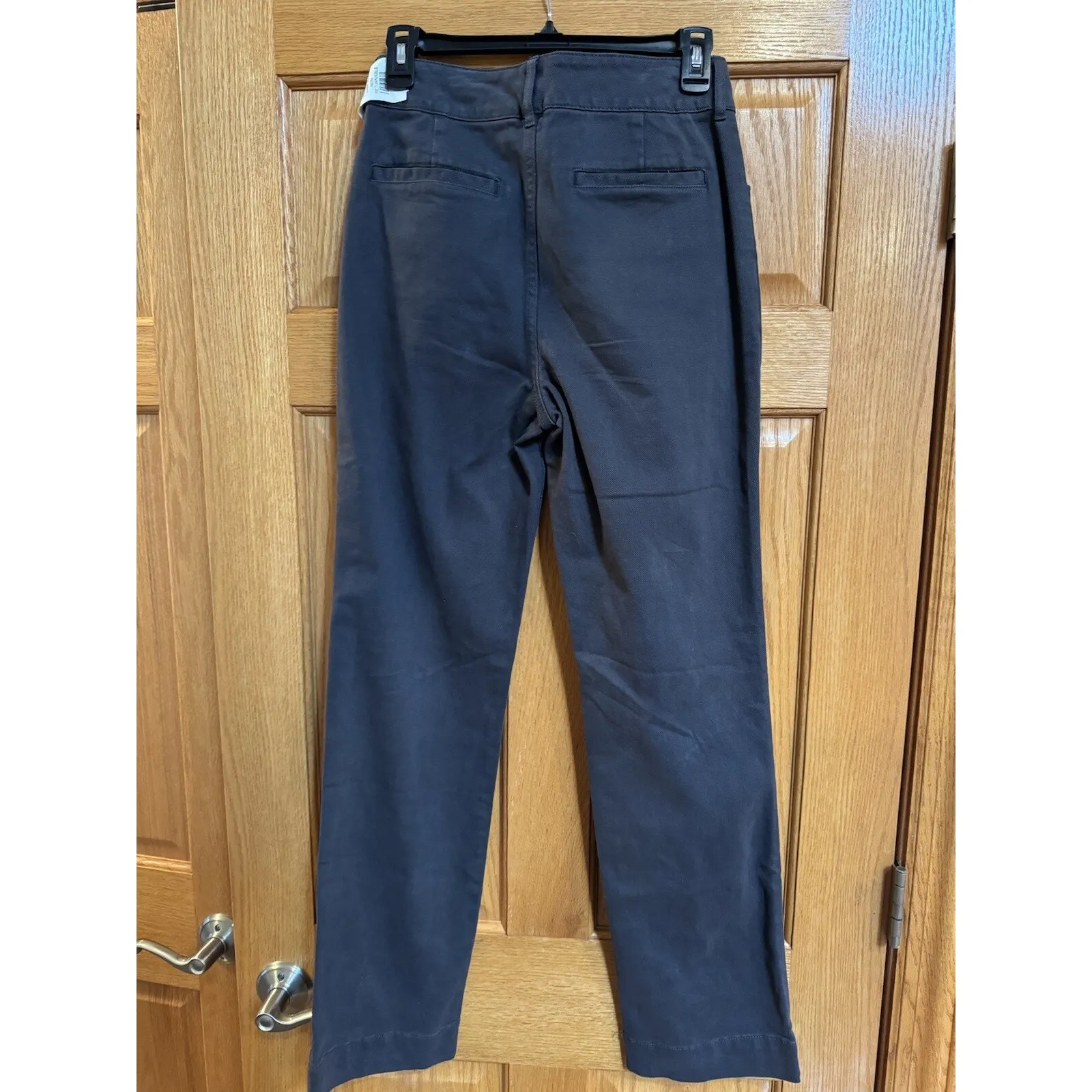 Faherty Endless Gray High Rise Straight Pants 26 NEW Washed Black Organic Cotton - Image 3