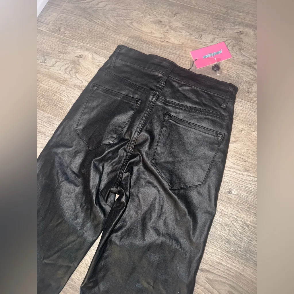 EDIKTED Luna Faux Leather Womens Flare Pants NWT XSMALL - Image 6