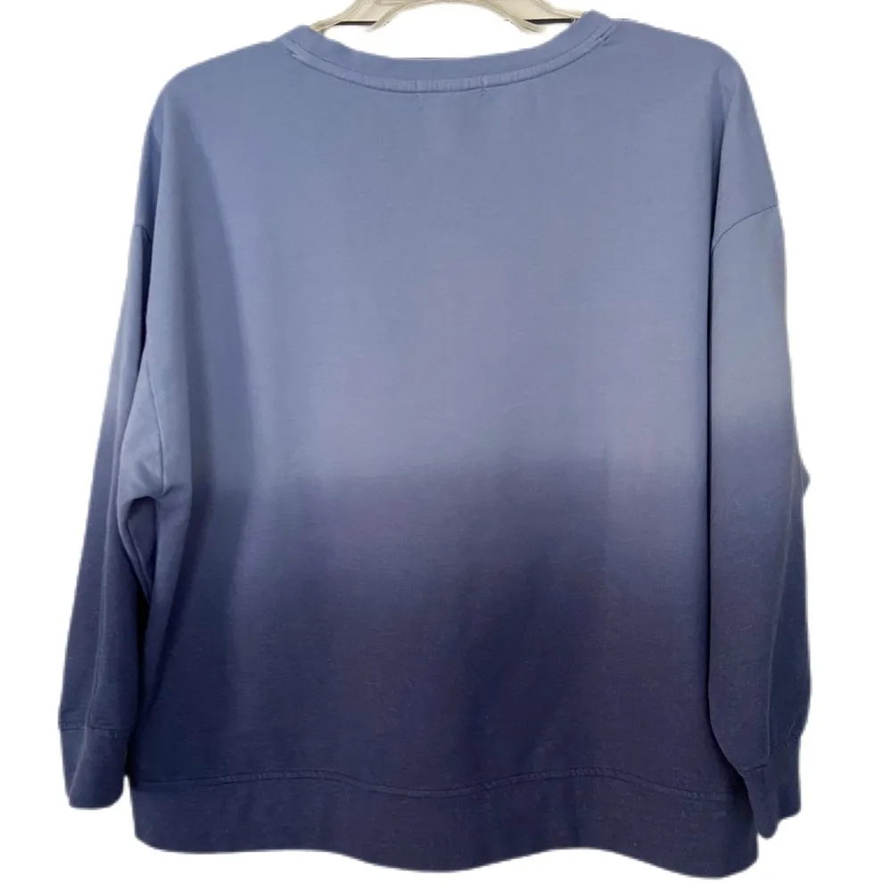 Beachlunchlounge Blue Ombré Crew Neck Top Sweatshirt Gorpcore, Resort Casual - Image 2