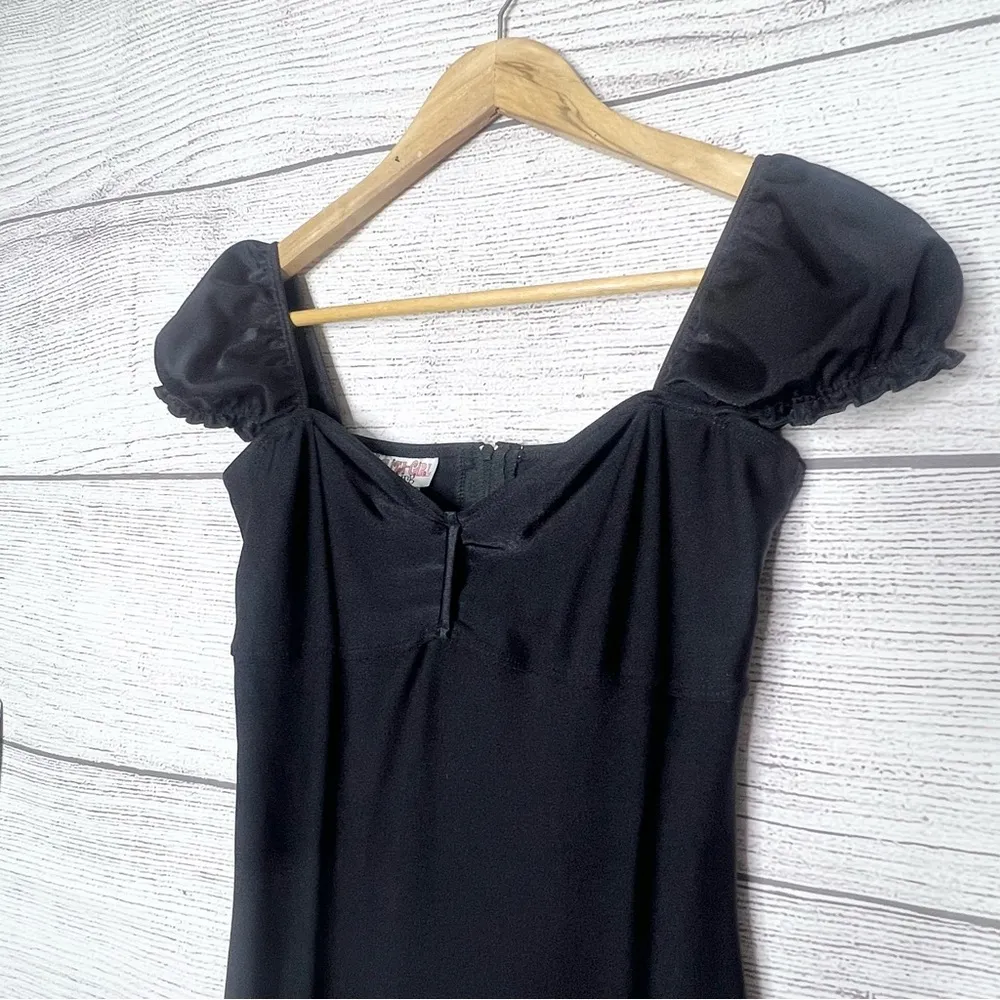 Retro 1950 Pin Up Dress Black Size Small Sexy Wiggle Dress Cocktail Party - Image 3