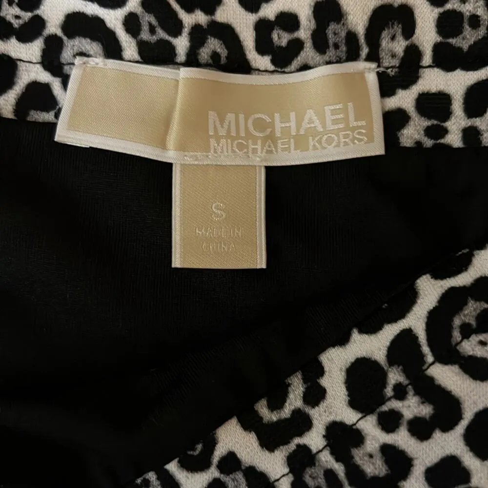 MICHAEL Michael Kors Leopard Black/White Pencil Skirt - Image 5
