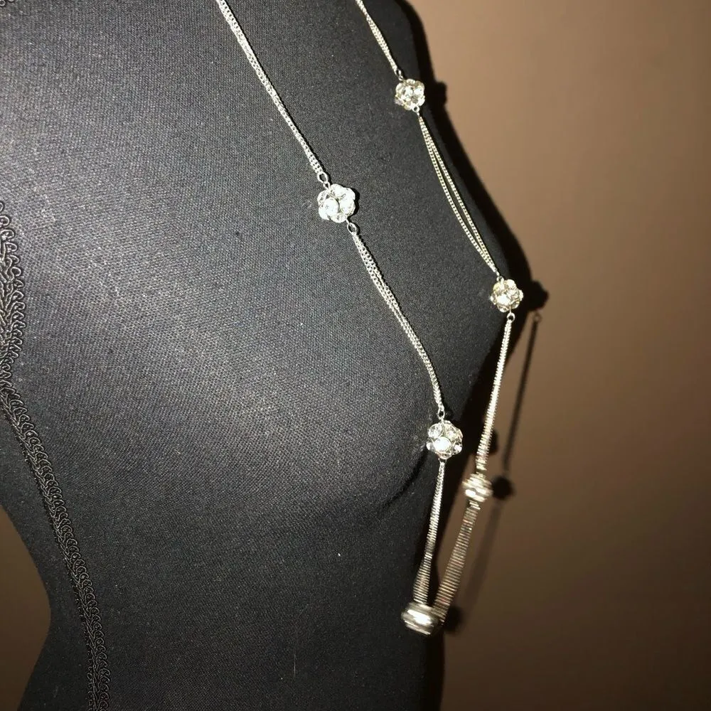 💝Silver tone Necklace Adjustable Long or short Silver - Image 5