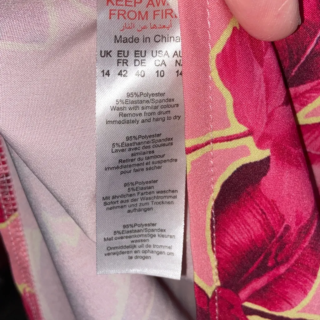 PLT PINK FLORAL SLINKY DRESS - Image 6