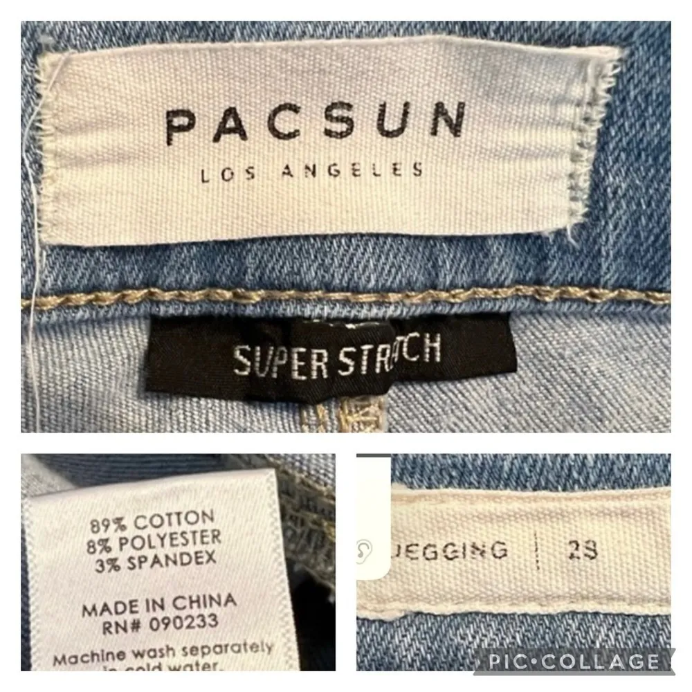 Pacsun Jeans Super Stretch Distressed Jeggings 28 Ripped Torn High Waist Ankle - Image 14