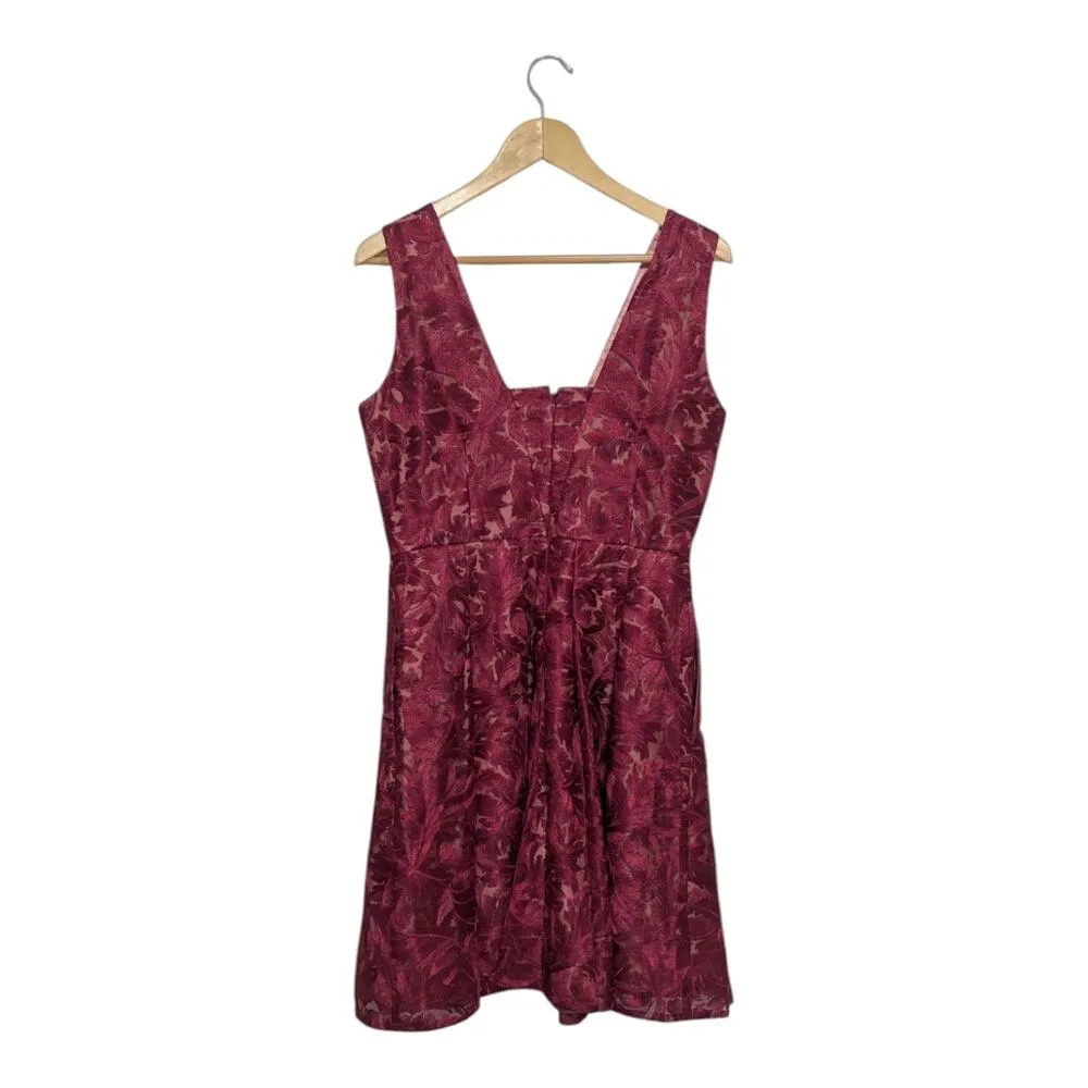White House Black Market Sleeveless Lace Fit and Flare Dress Raspberry NEW Berry - Image 2