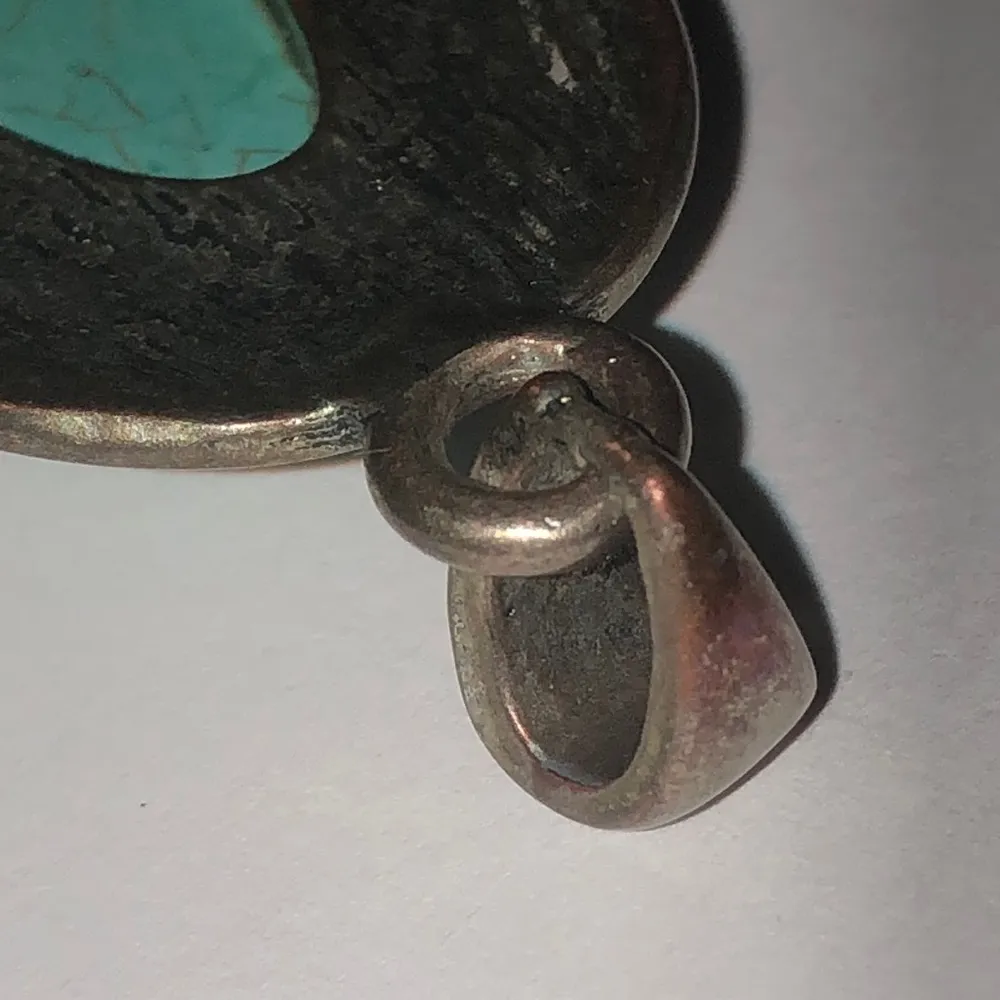 Silver Tone Faux Turquoise Semi Precious Stone Pendant - Image 6