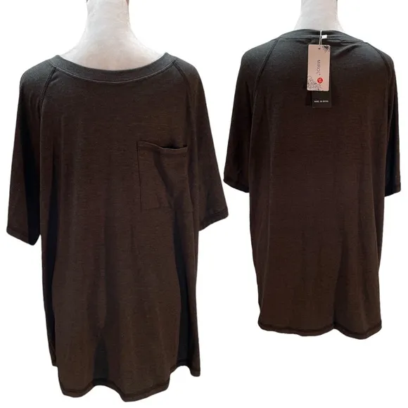 NWT -  Heather Charcoal Gray Women's Short Sleeve Crew Neck T-Shirt XL - Image 2